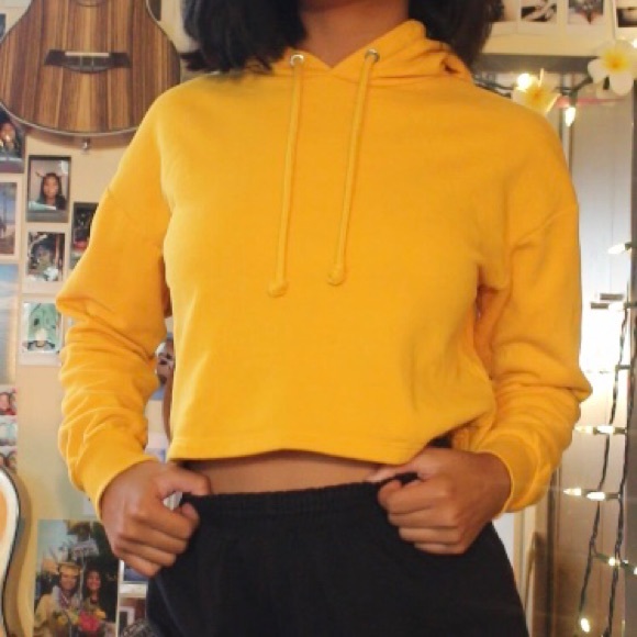 Yellow Cropped Sweatshirt - Picture 1 of 4